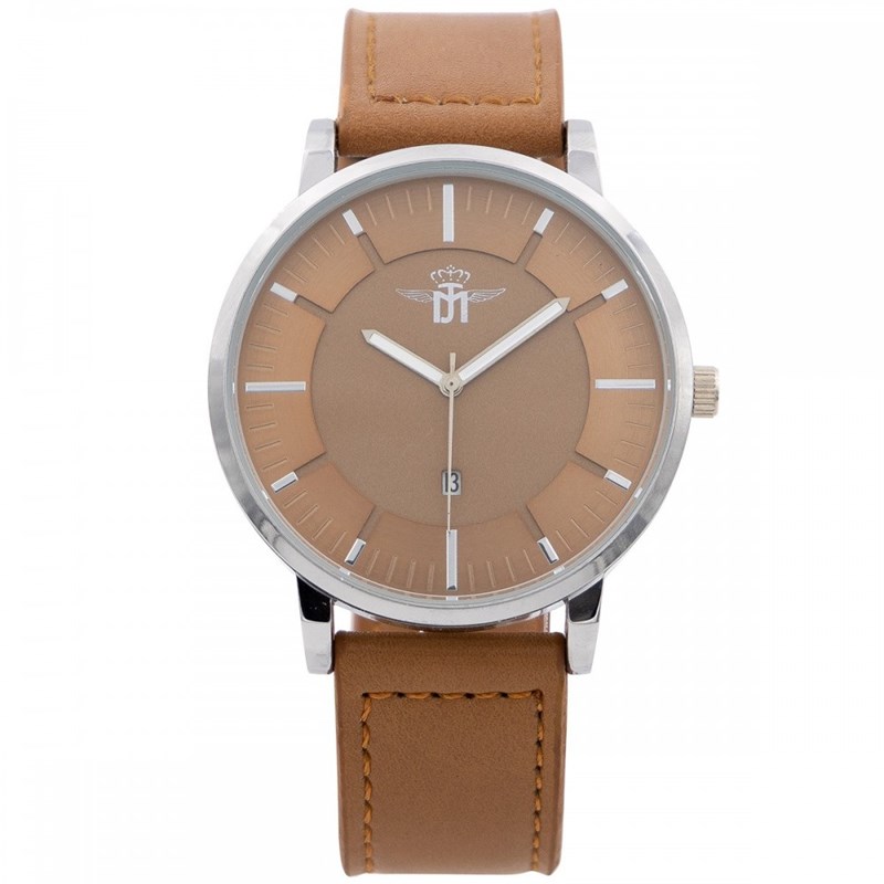 Coffret montre Homme M. JOHN bracelet Cuir Marron