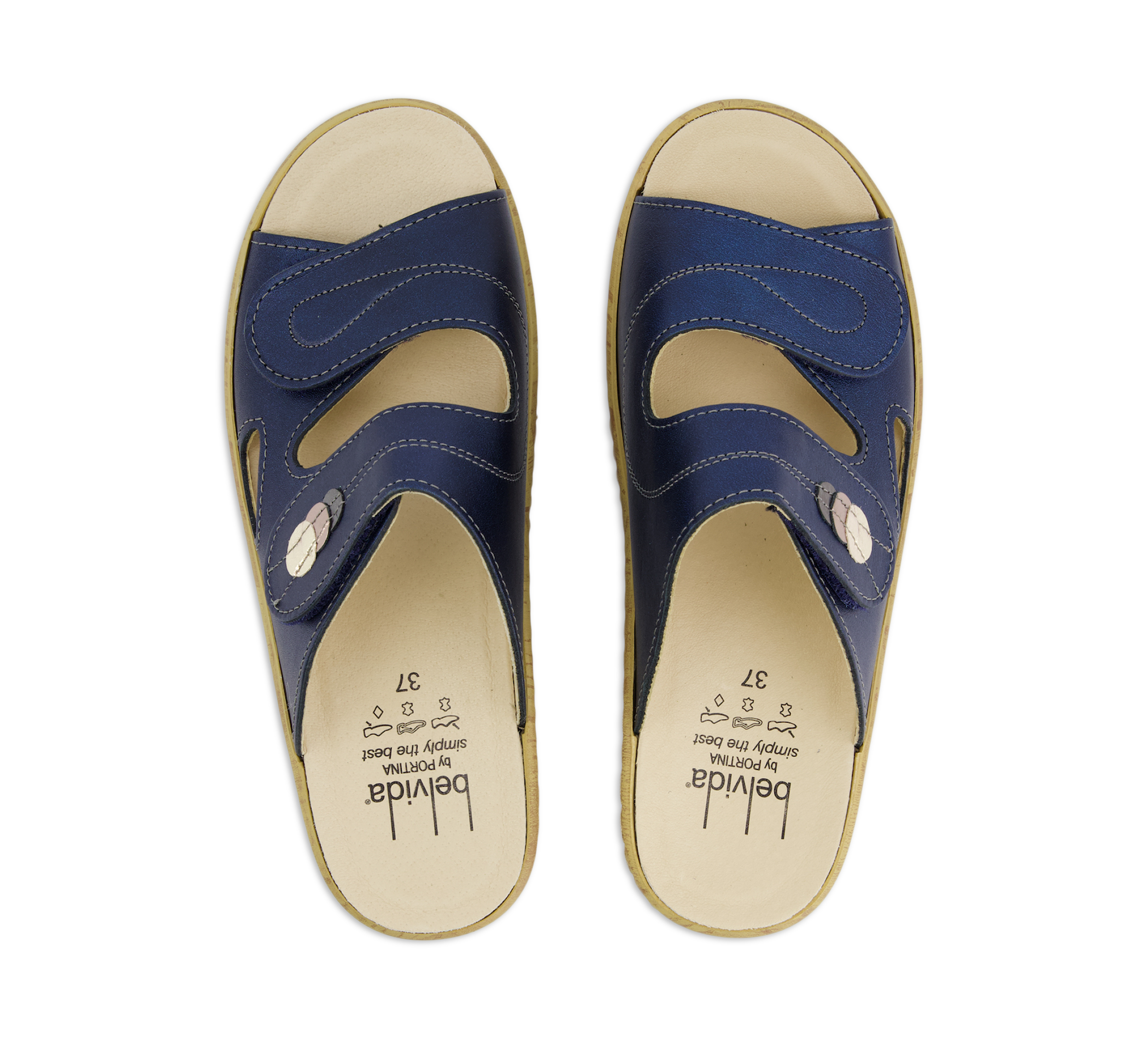 Belvida Offene Hausschuhe blau