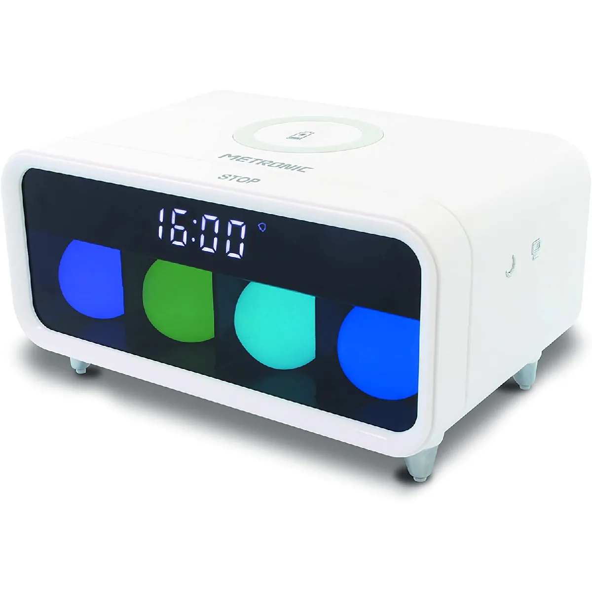 Metronic Réveil Chargeur Sans Fil Blanc