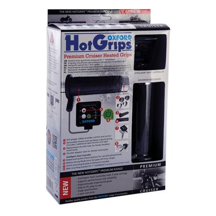 Poignées chauffantes Oxford Premium - CRUISER Universel - Noir