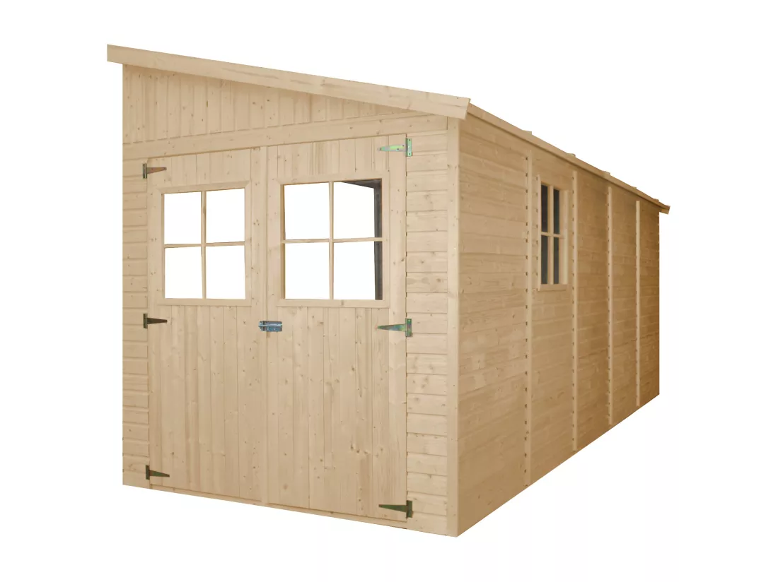TIMBELA M341 Abri de Jardin en Bois (sans paroi latérale)- 10 m2