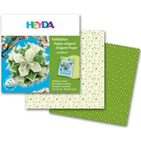 Heyda Faltblätter 15x15cm Outdoor 40 Blatt grün/weiß und weiß/grün
