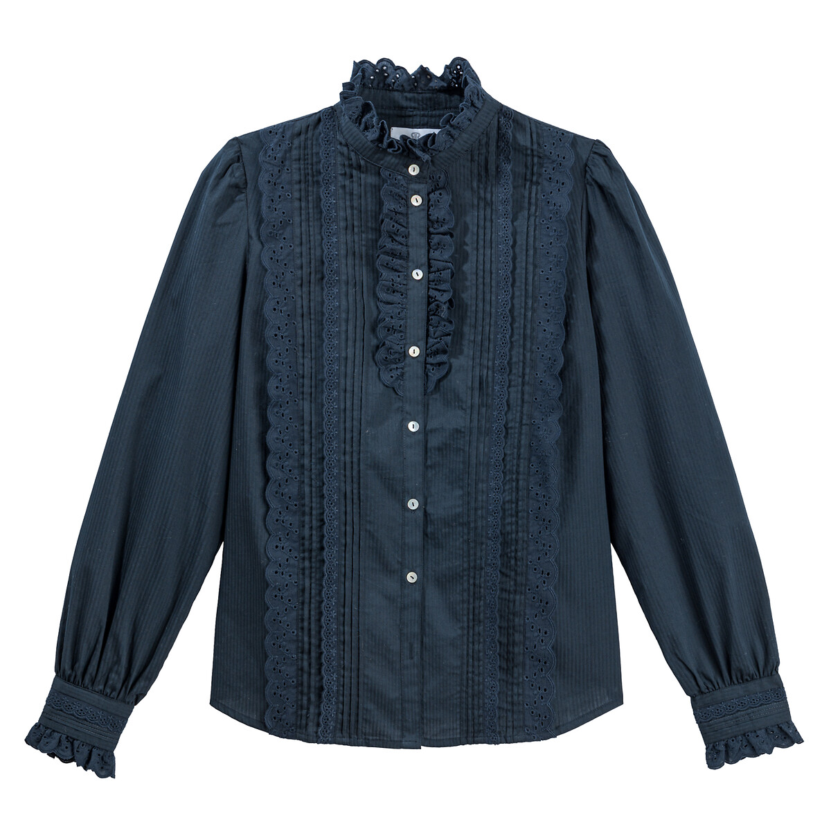COLEÇÕES LA REDOUTE<br>Blusa romântica de algodão Signature EUGENIE