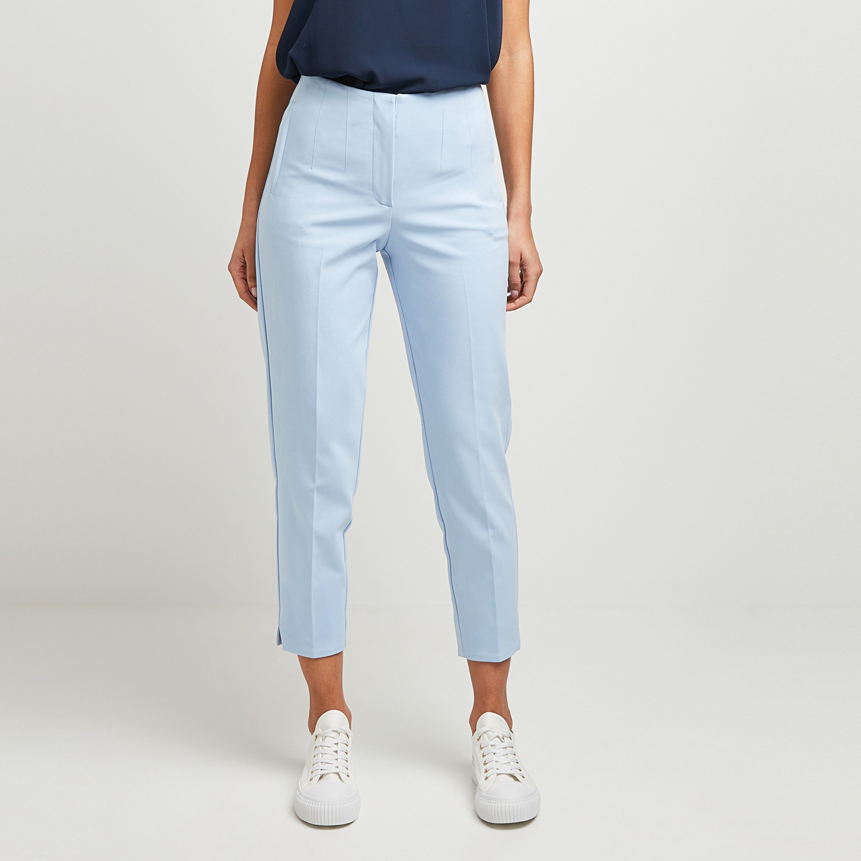 Pantalon cigarette femme - BLEU CLAIR