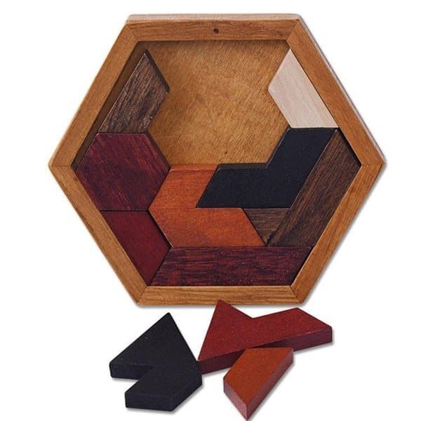 Træpuslespil Hexagon