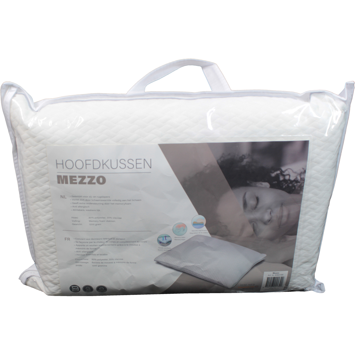 Polydaun Memory foam 60 x 50 cm hoofdkussen