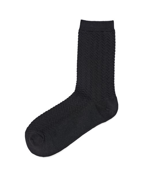 chaussettes avec zigzag en coton - 5 paires  noir