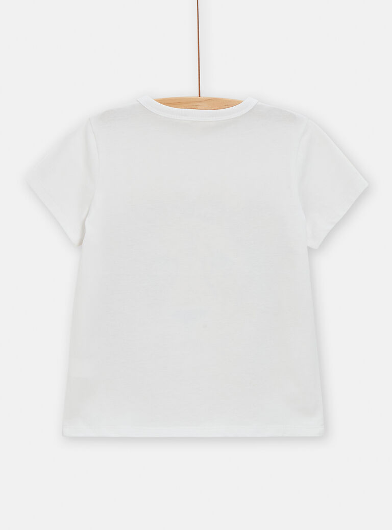 T-shirt blanc animation lion pour garçon