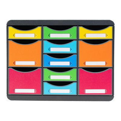 Exacompta Iderama - Module de classement 11 tiroirs - arlequin/noir