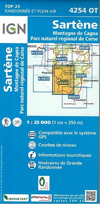 IGN - TOP25 4254OT SARTENE 1 25 000