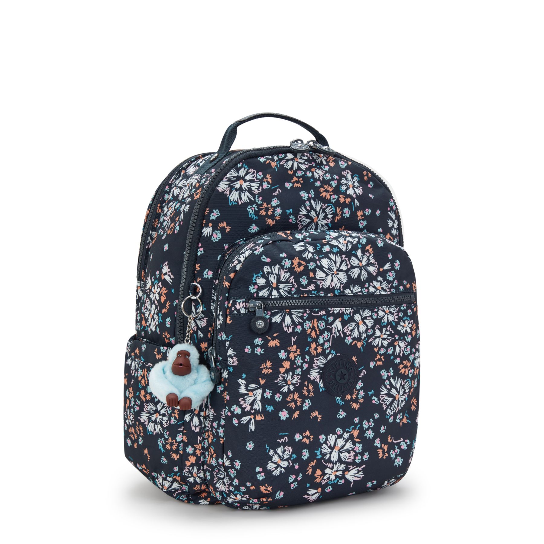 SEOUL COLLEGE Grand sac à dos avec compartiment séparé pour ordinateur portable - Flower Field