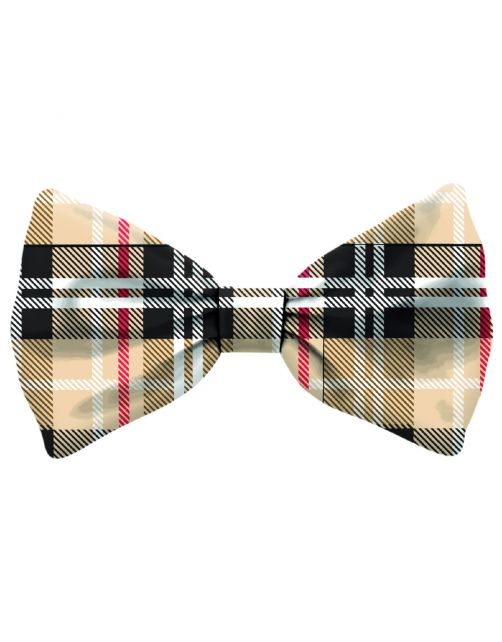 Plenty Gifts Bow Tie Dog Checked Pattern - Cadeau - 8x16x1 cm Bruin Zwart L