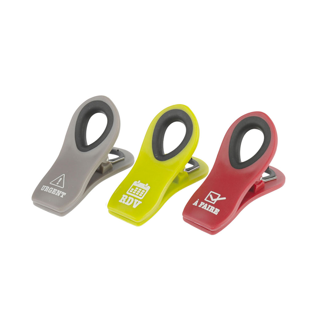 Lot de 3 pinces magnétiques