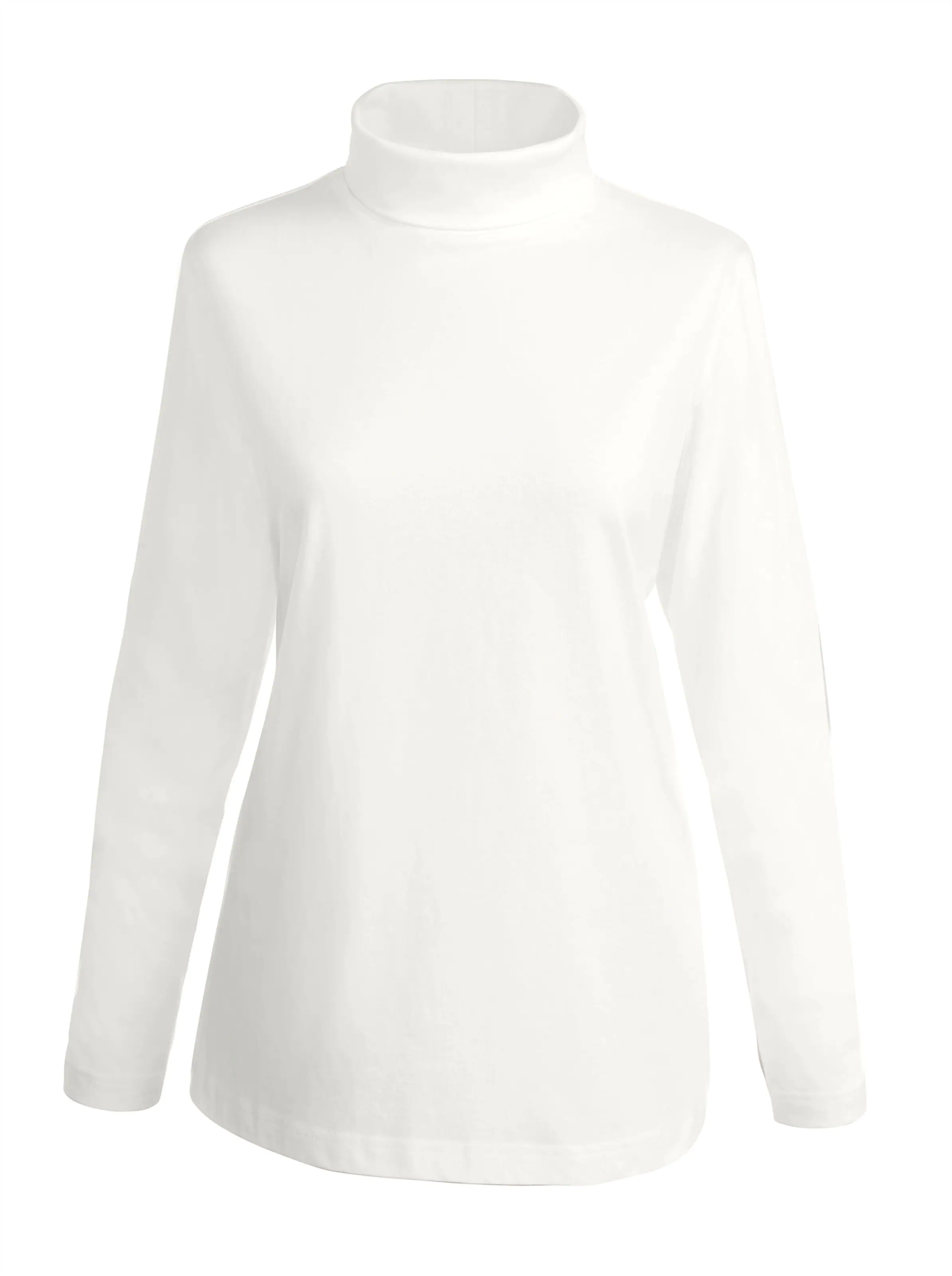 Rollkragenshirt in wollweiß