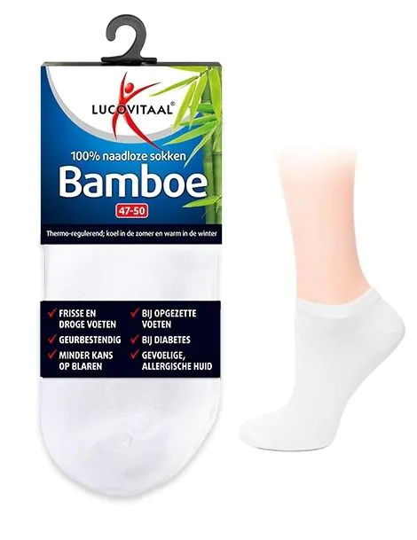 Bamboe Enkelsok Wit 3 paar