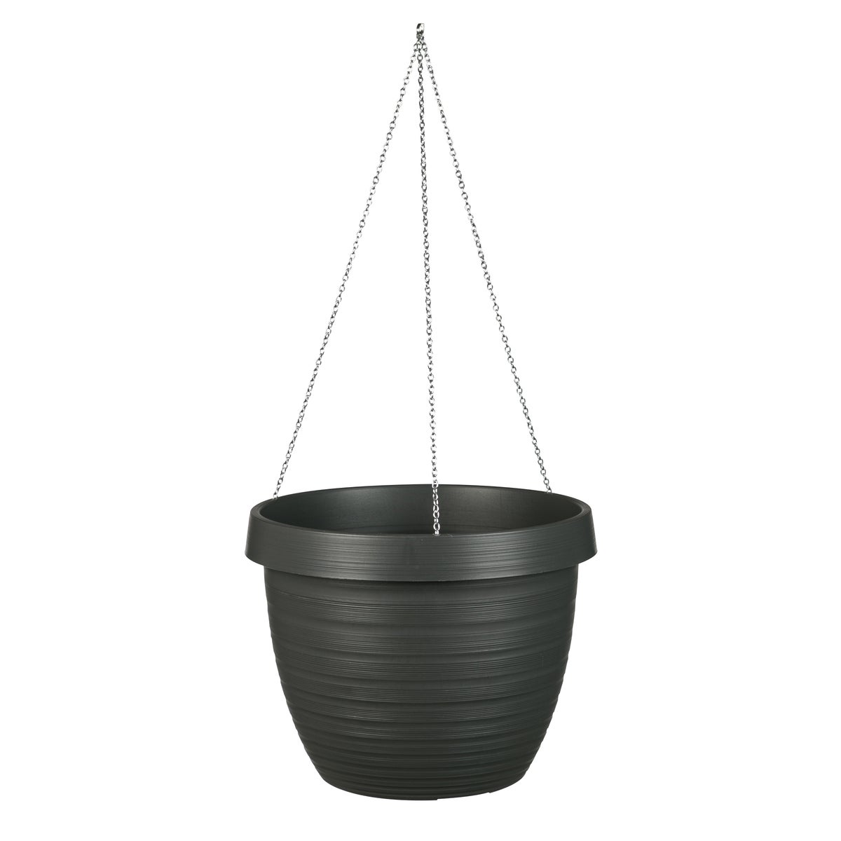 Scheurich Country Star 30, hangpot/bloempot, rond, van kunststof, kleur: Metallic Grey, 29 cm diameter, 22,4 cm hoog, 8,5 l inhoud.