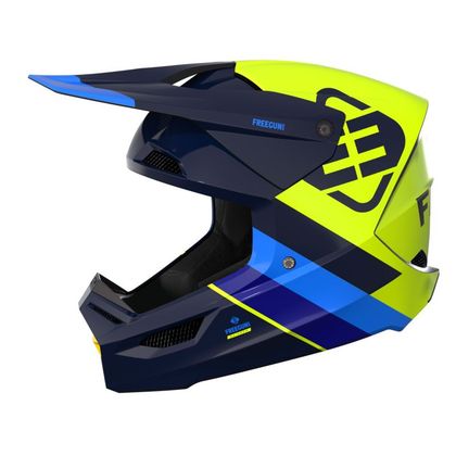 Casque cross Shot by Freegun XP-4 - RAINBOW 2023 - Bleu / Jaune