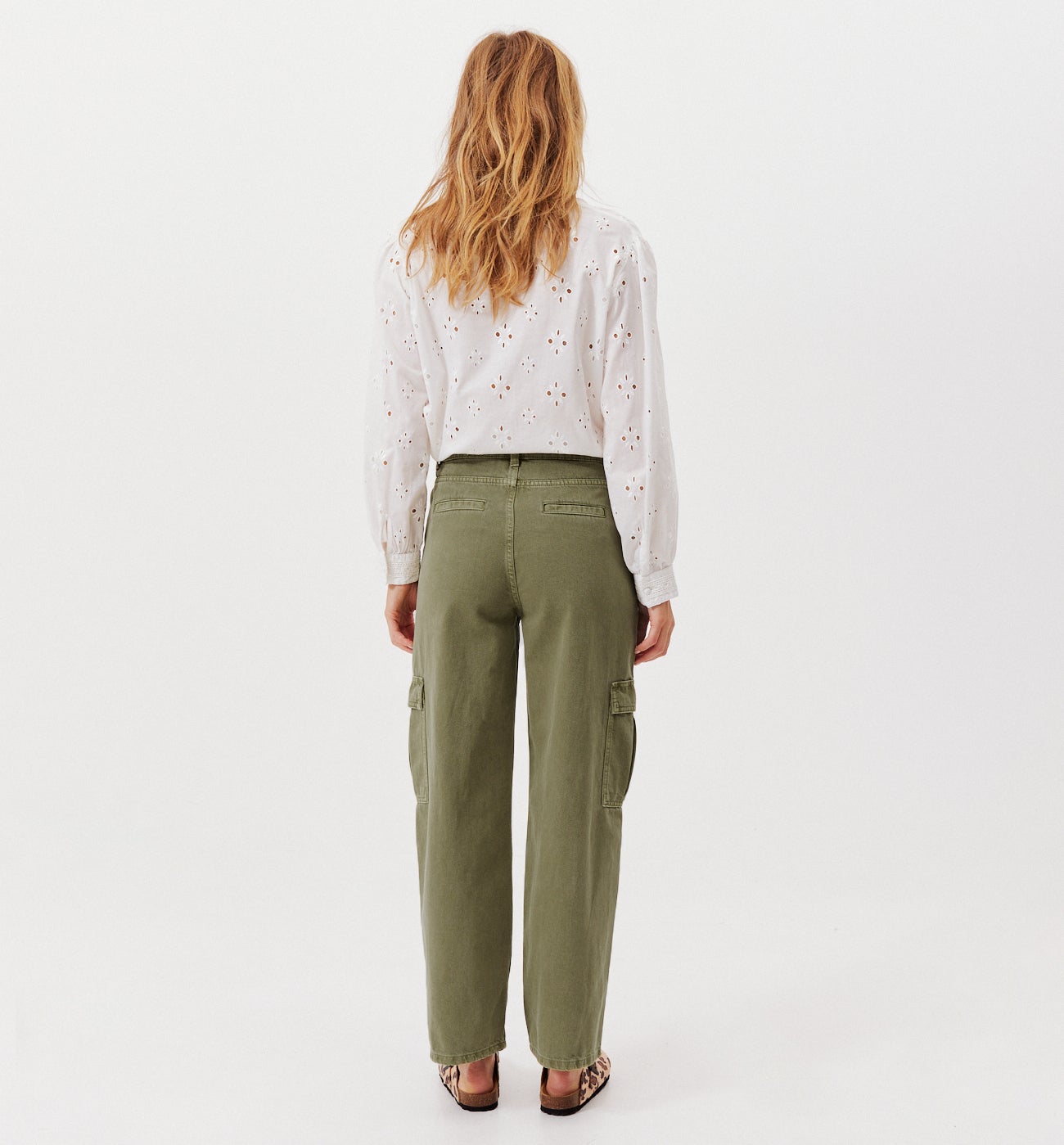 Pantalon cargo en toile Femme - Kaki