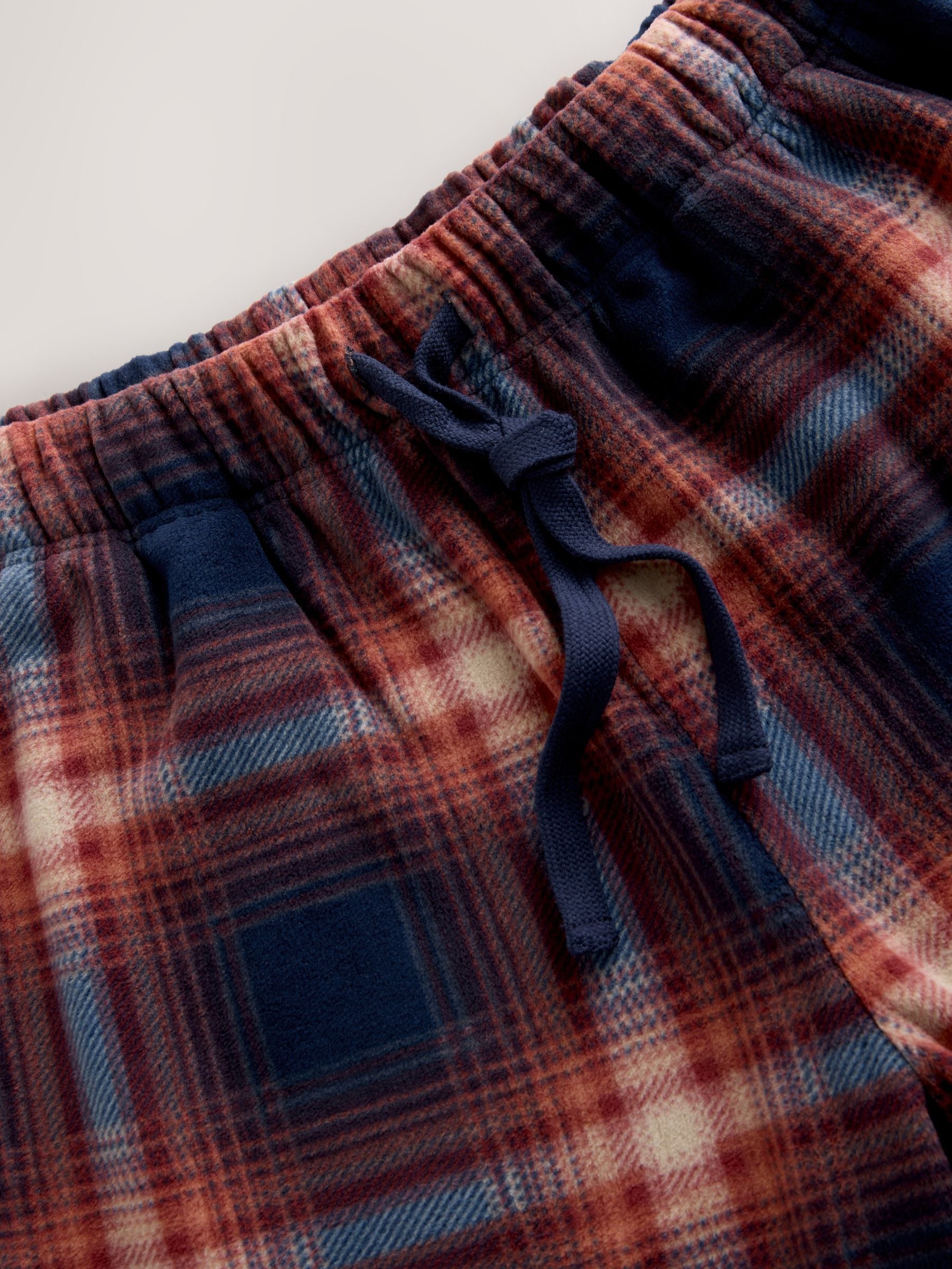 Paarsblauw - Thermische fleece pyjama's met ruit
