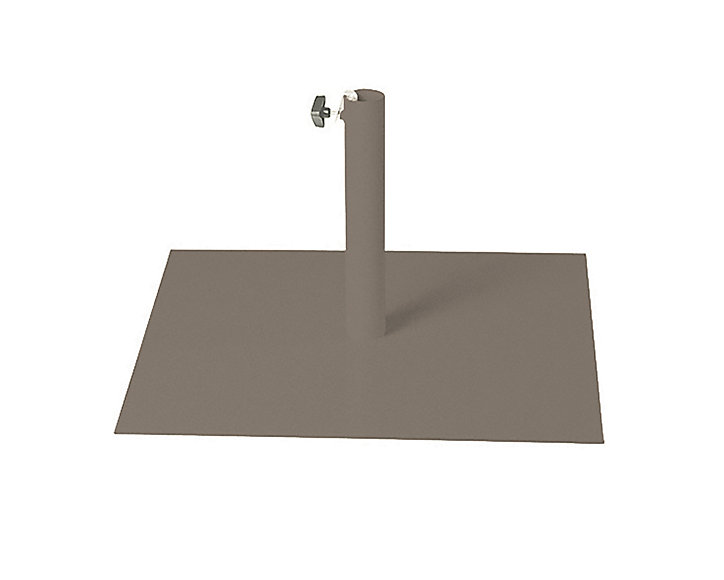 Pied de parasol FLAT en acier laqué taupe