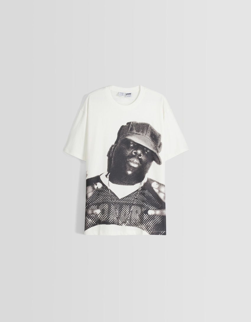 Camiseta de manga curta com estampa do Notorious BIG