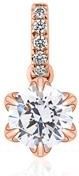 Hanger met laboratorium-gekweekte diamant in 585 roségoud