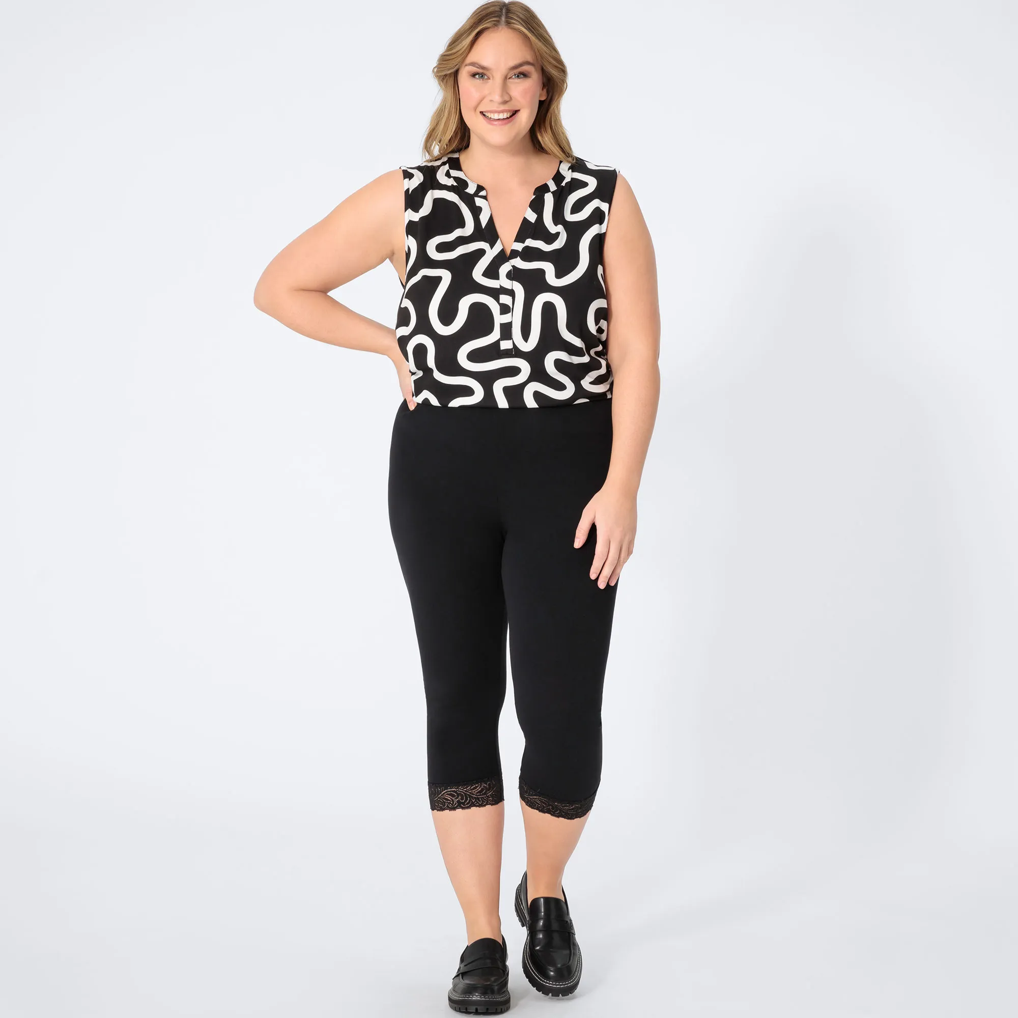Damen-Leggings mit Spitze, große Größen