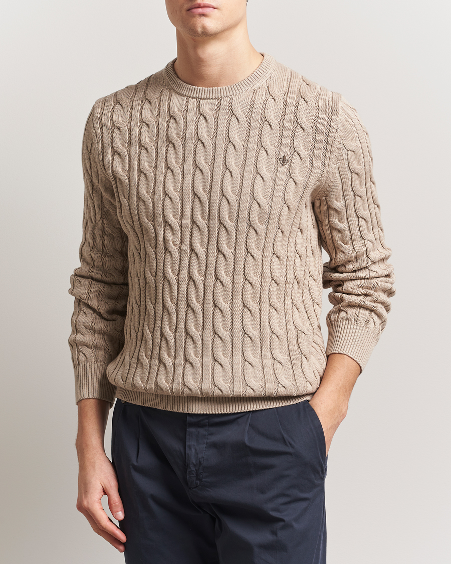 Morris Ethan Cable O-Neck Khaki