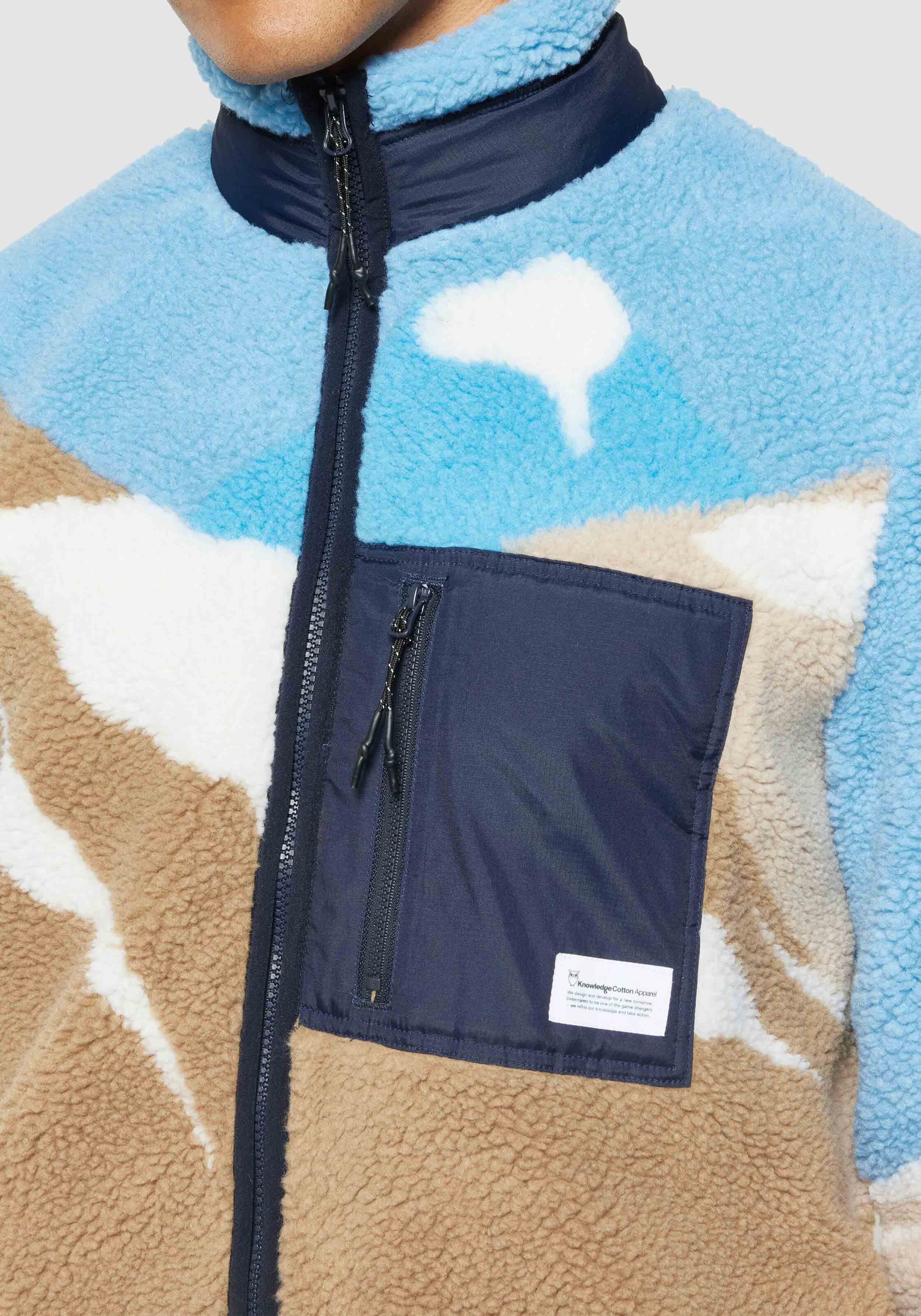 Knowledge Cotton Apparel Fleecejacke Mountain Teddy Blue