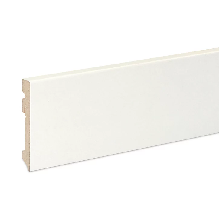Plinthe MDF Blanc contemporaine GoodHome 220 x 10 cm Décor 10 (vendue à la pièce)