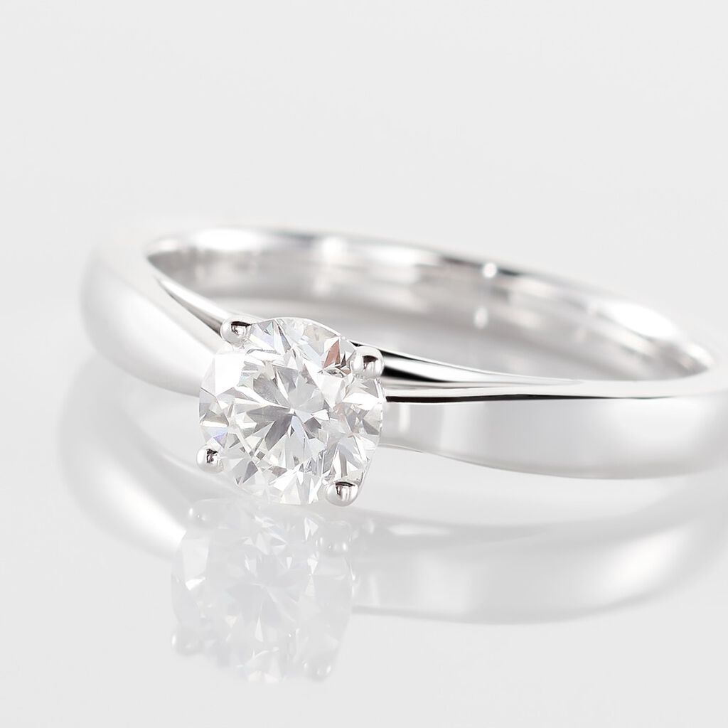 Bague Solitaire Iris Or Blanc Diamant