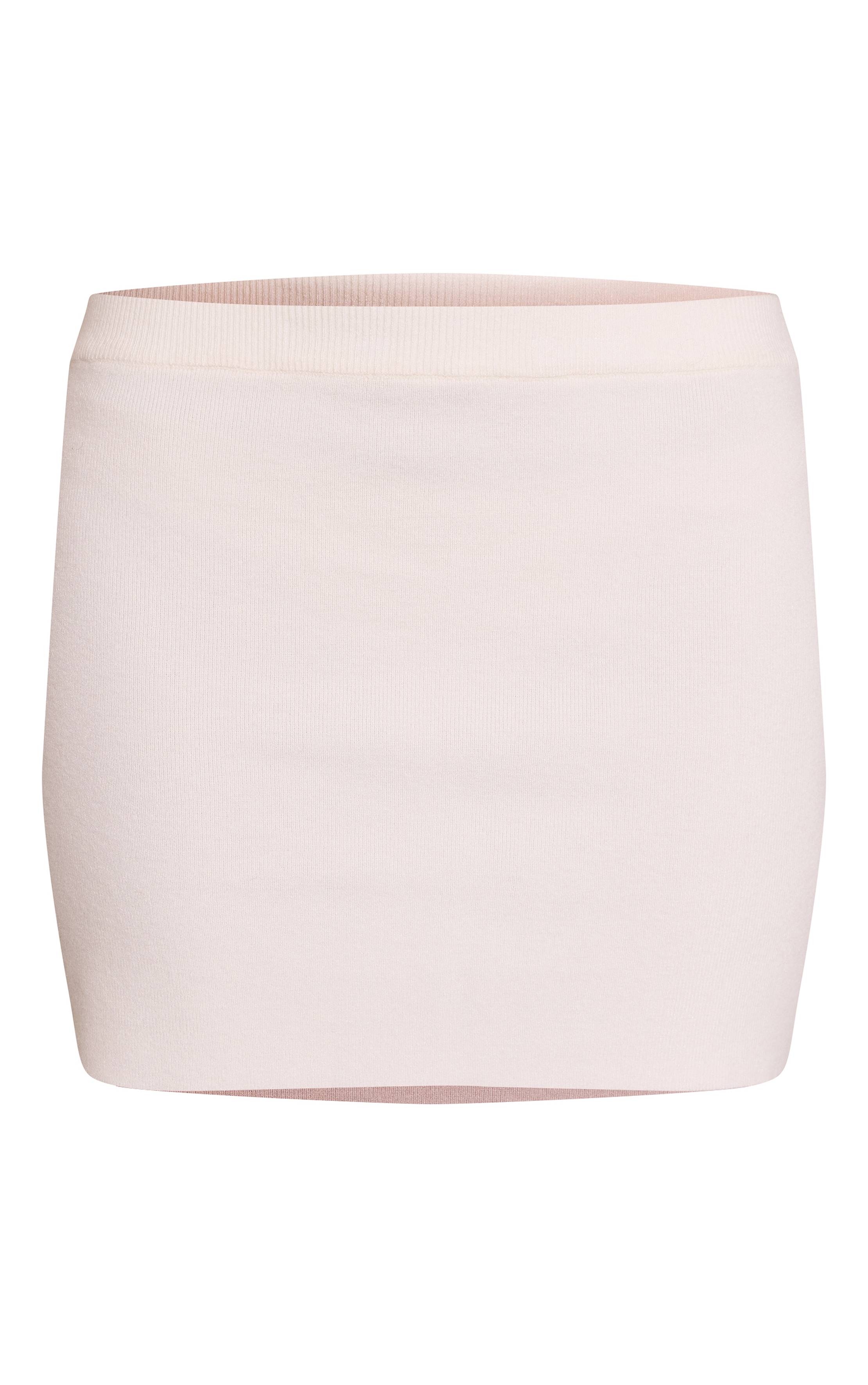 Crème Jupe En Maille Compacte