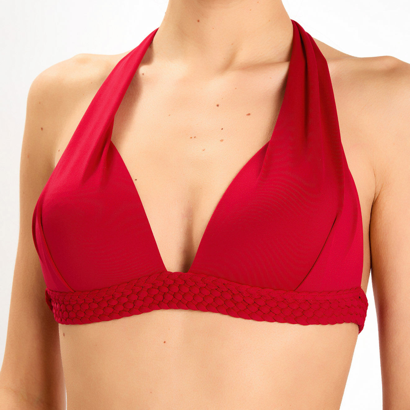 Iodus Haut de maillot de bain triangle Hegoa rouge foncé