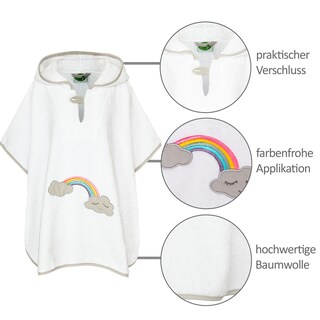 Smithy Badeponcho REGENBOGEN 55 x 70 cm weiß