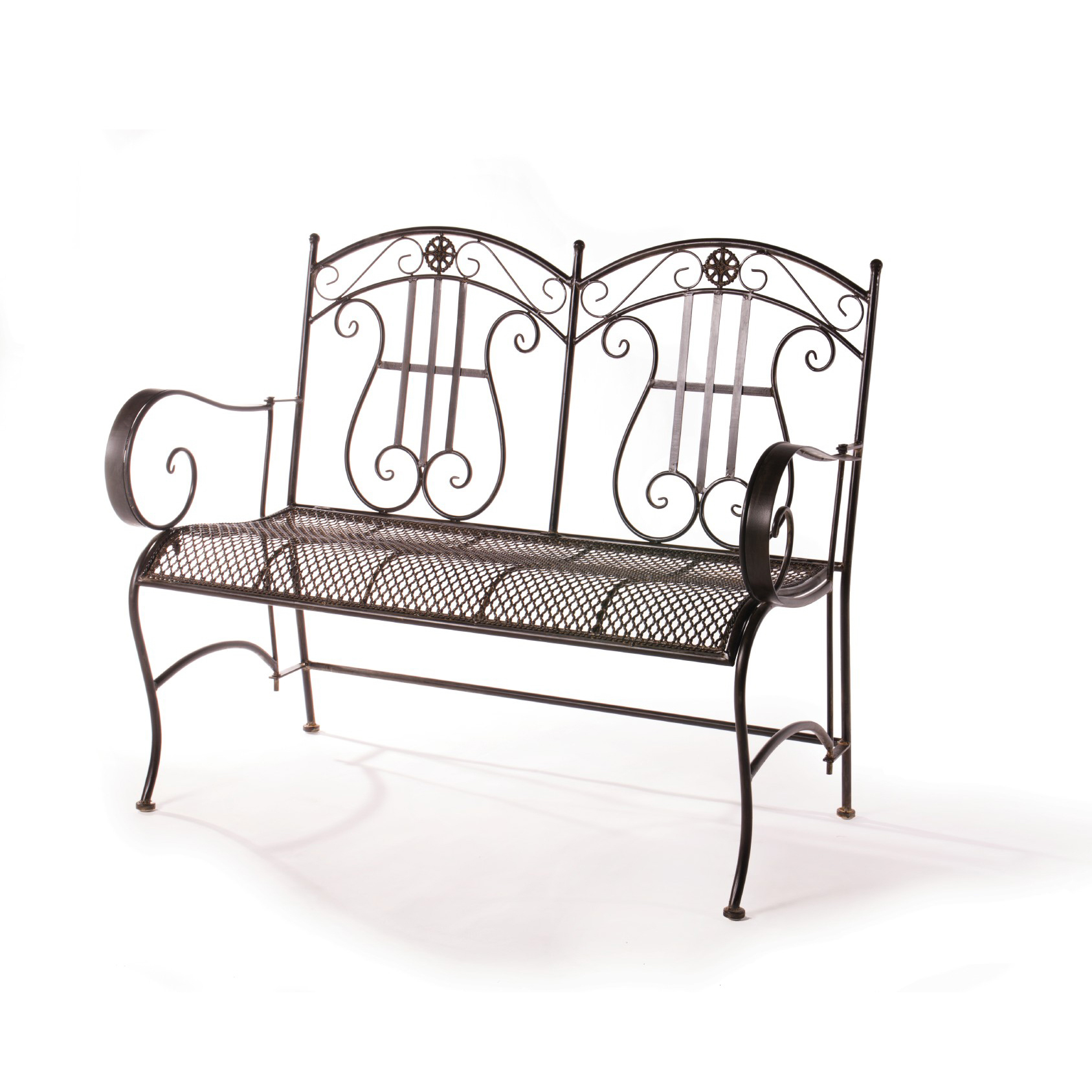 Gartenbank 'Patrice' aus Metall, antik-braun, B 113 cm, H 95 cm, T 52 cm günstig bestellen
