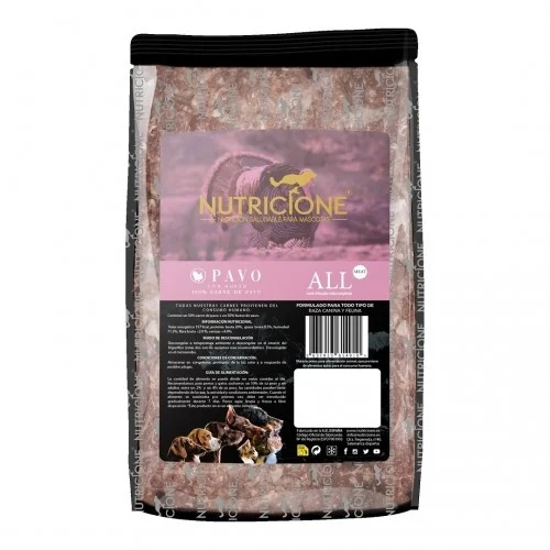 Nutritione BARF Carne de Peru com Osso para Cães e Gatos (Pacote)