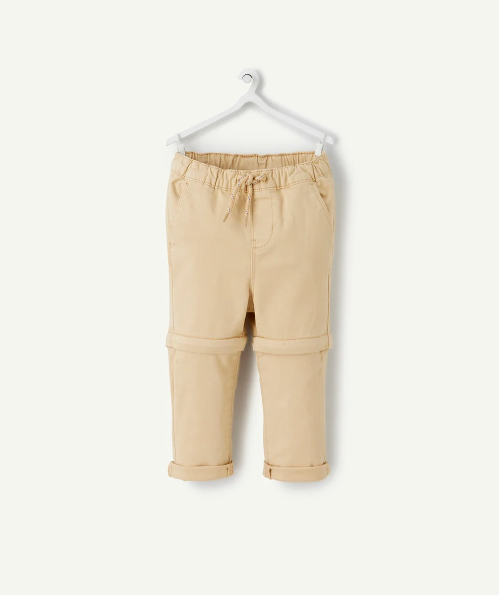 PANTALON CHINO ÉVOLUTIF BEIGE AVEC CORDONS EN FIBRES RECYCLÉES