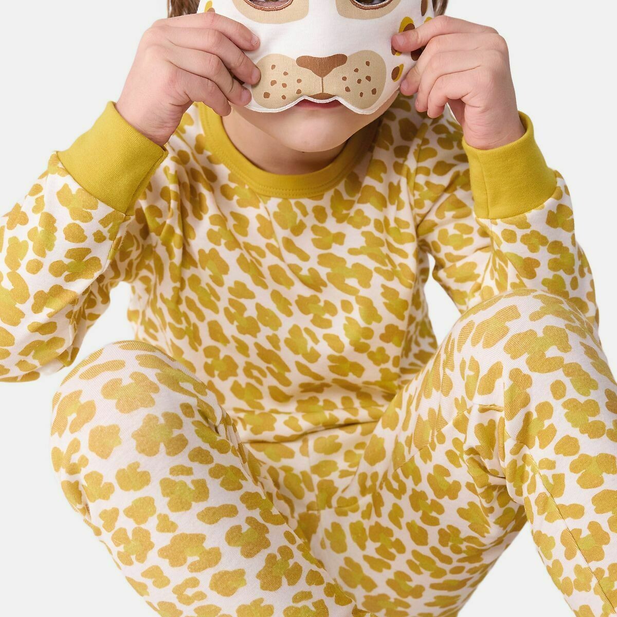 PETIT BATEAU<br>Pijama infantil de algodão com estampa de leopardo para crianças