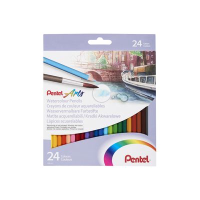Pentel Arts - Boite de 24 crayons de couleurs aquarellables CB9-24U