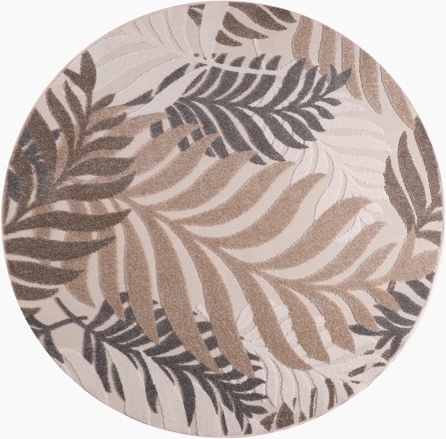 Sanat Teppich »Floral Outdoor« rund 6 mm Höhe In- und Outdoor geeignet, florales Design, Balkon, Terasse