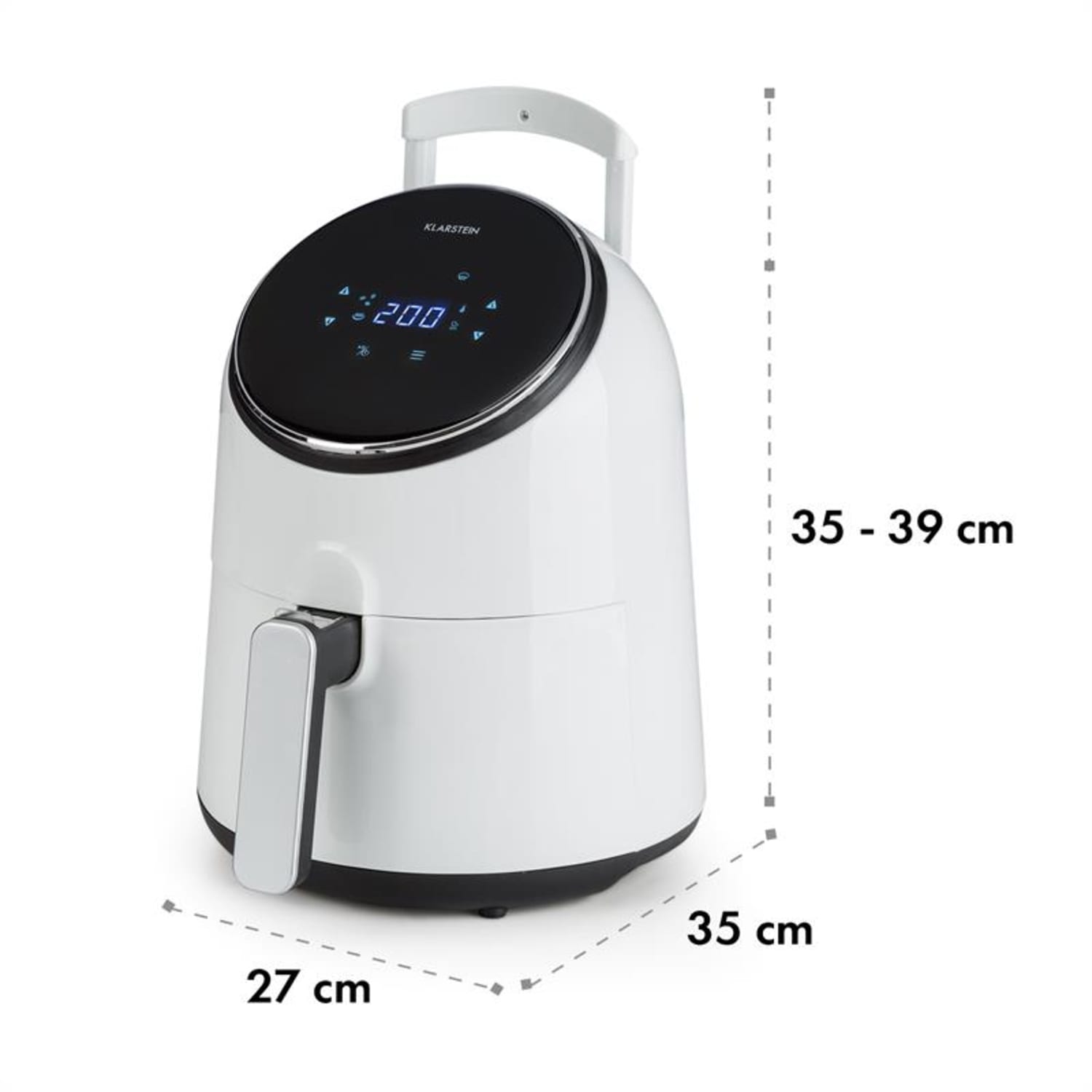 AirVital Heißluftfritteuse 1300W 2,5l CeraPlus-Antihaft Touch weiß