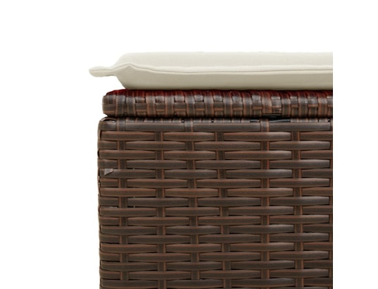 VIDAXL - Pouf Tabouret de jardin avec coussin brun 55x55x37 cm résine tres...