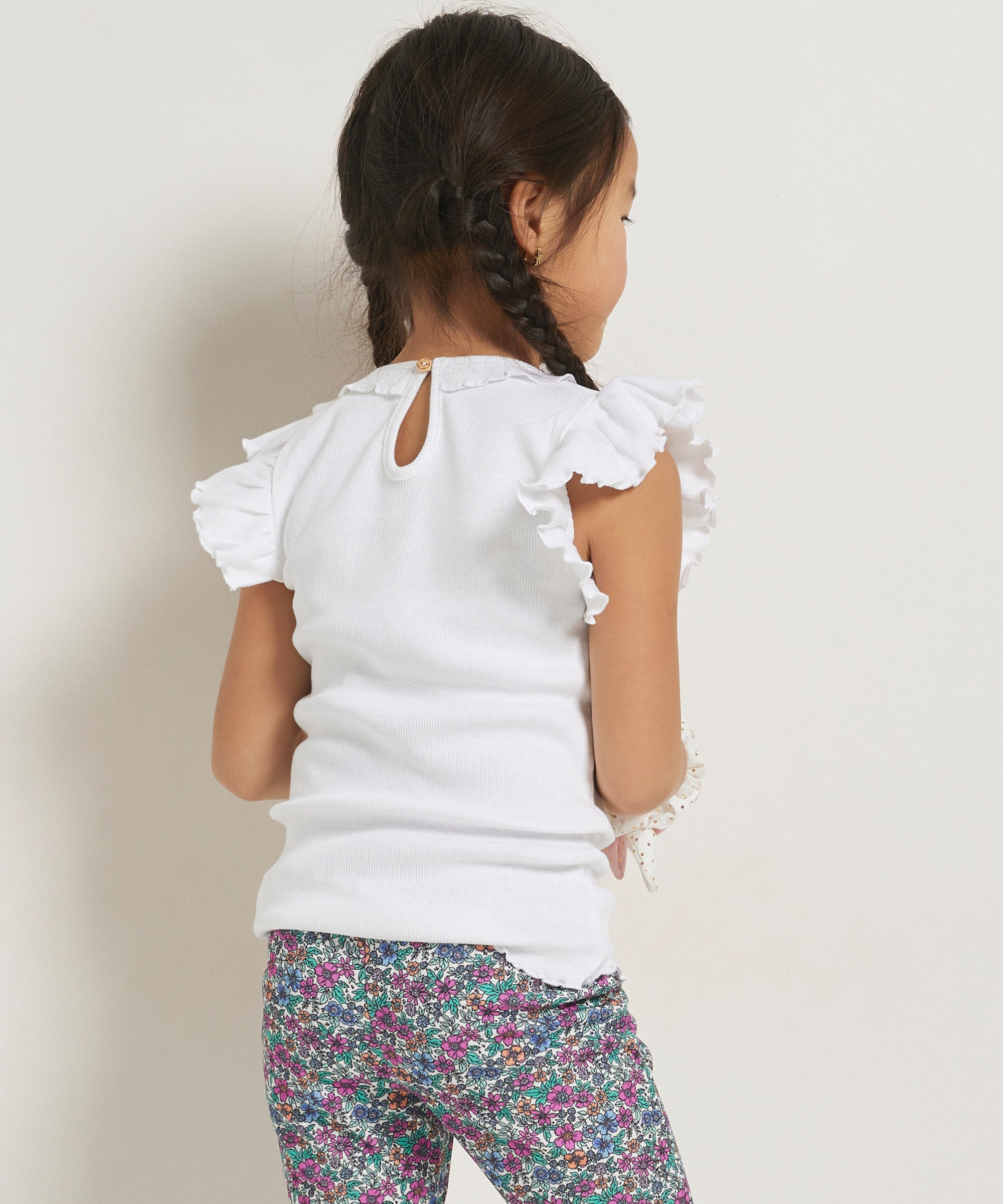 rib singlet met ruches