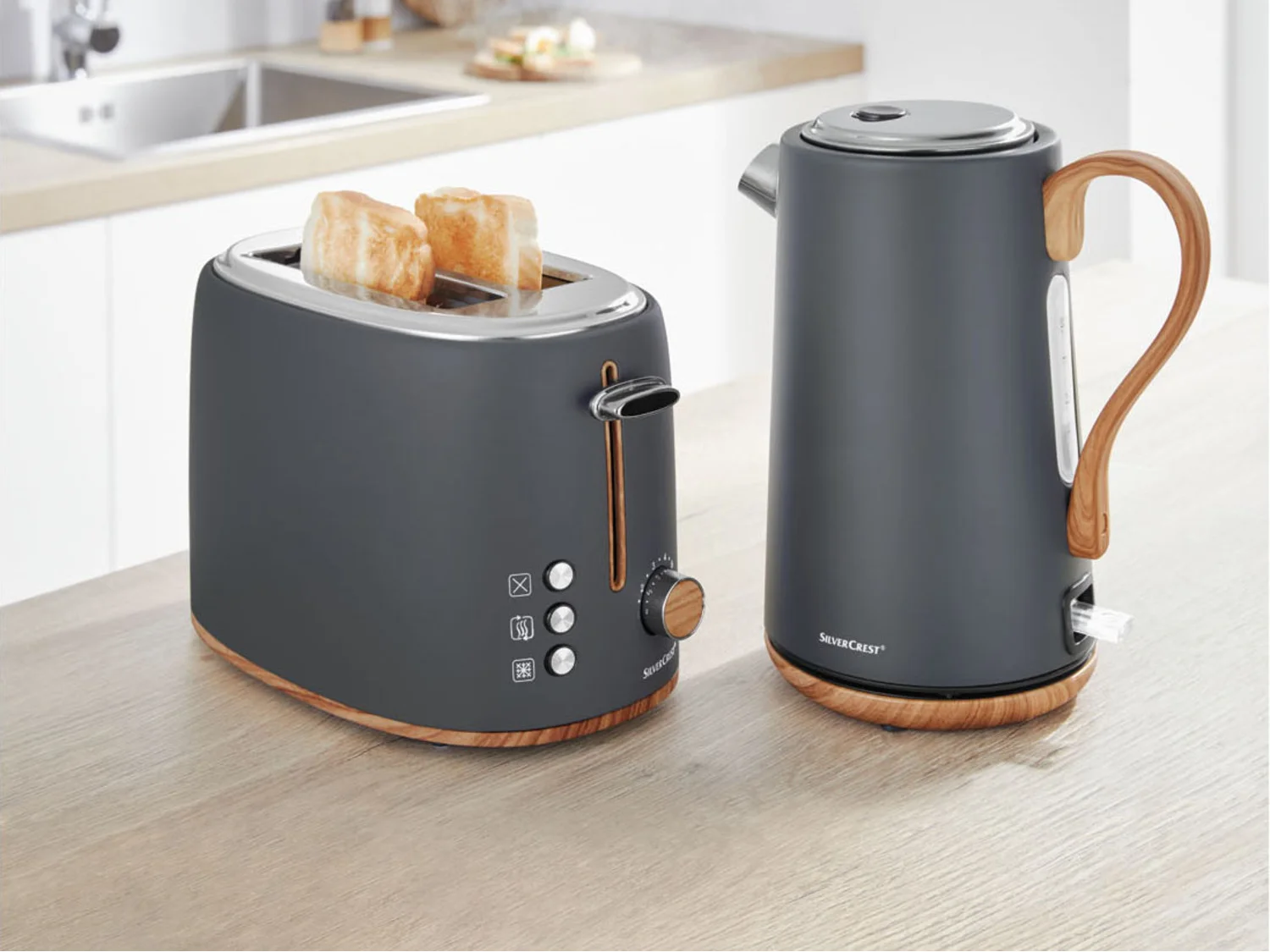 FERRAMENTAS DE COZINHA SILVERCREST® »STH 900« torradeira com elementos em aparência de madeira