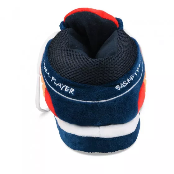 Chaussons peluche basketball BLEU DENIM SIDE