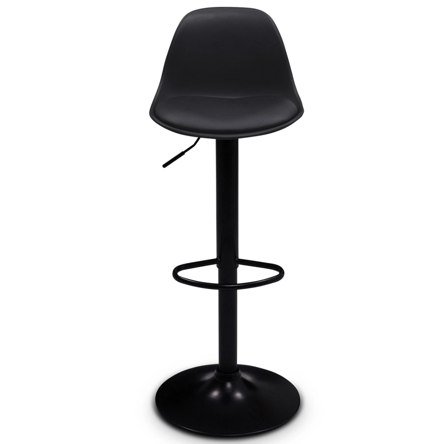 Lot de 2 tabourets de bar KARL design noir pied noir