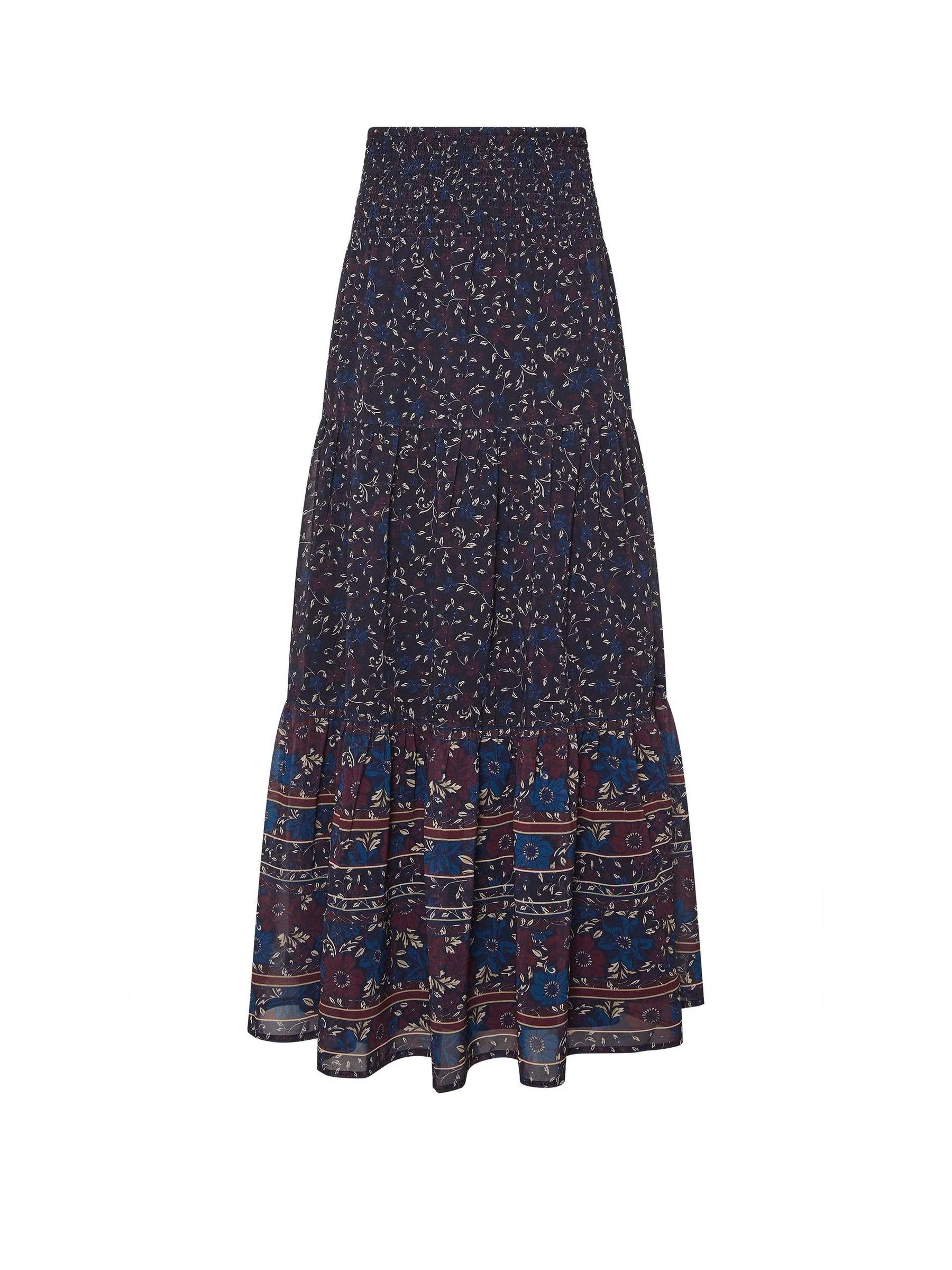Long Tall Sally Floral Border Tiered Skirt