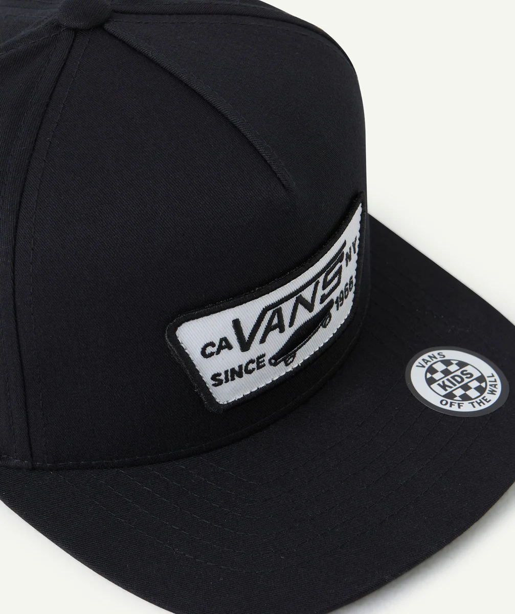 VANSCASQUETTE FULL PATCH SNAPBACK NOIRE AVEC PATCH BRODÉ BLANC