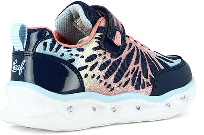 Leaf Malmen Blinkende Sneakers, Navy/Pink