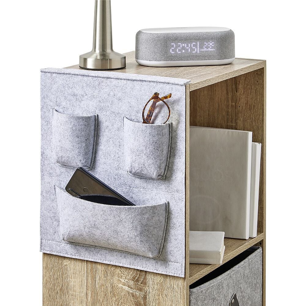 Rangement Box Cube pochette feutrine gris clair 34x30cm